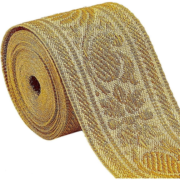 5 Yards Ethnic Polyester Jacquard Ribbon 1-1/2 Inch Wide Boho Woven Trim Vintage Embroidery Floral Pattern Edge Fabric