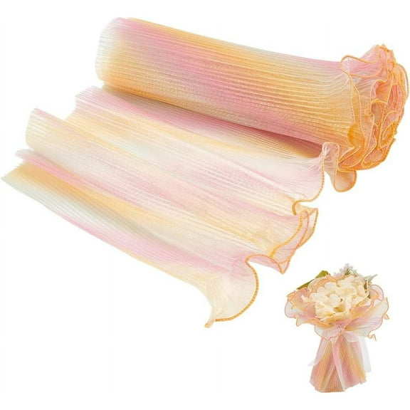 5 Yards Flower Wrapping Mesh Paper Colorful Bouquet Wrapping Yarn Wrinkled Wavy Net Yarn