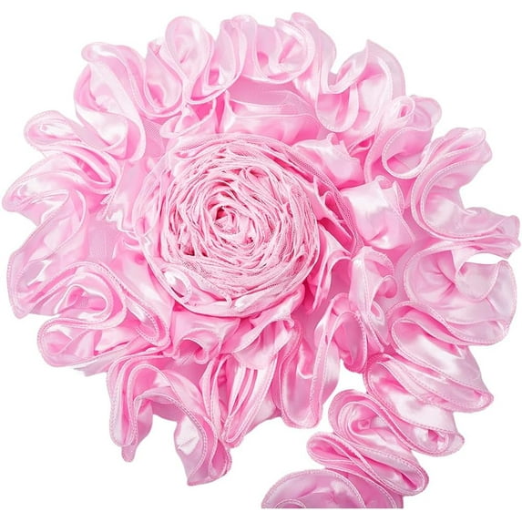 5 Yards Gathered Satin Lace Ruffle Ribbon 3D Pleated Chiffon Edge Trim Ribbon Fabric Decorative Applique Trimming