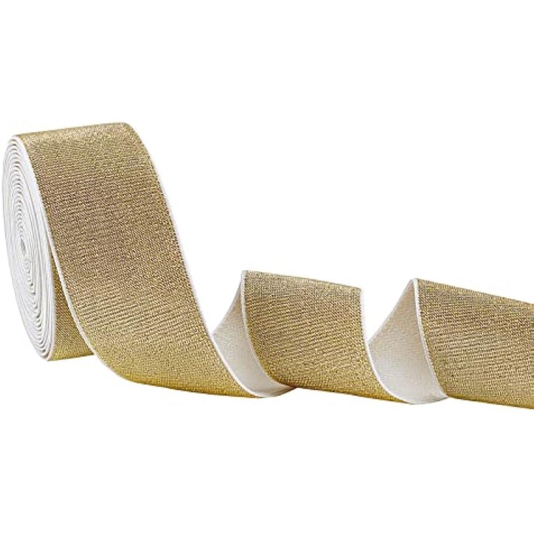 5 Yards Gold Glitter Elastic Band 2 Inch Ultra Wide Elastic