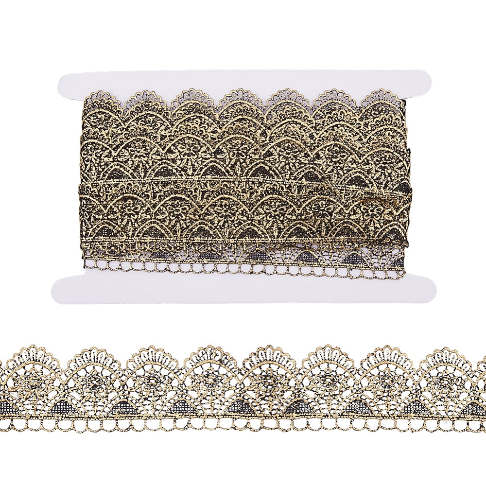 5 Yards Gold Lace Trims 1.57inch Width Vintage Crochet Lace Ribbon ...