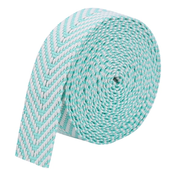 5 Yards Green Polyester Cotton Webbing Straps 1.5 Inch Flat Webbing Striped Pattern Polycotton Ribbon Mixed Color Bag Webbing Belts