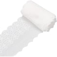 thumbnail image 1 of 5 Yards Lace Ribbon Cotton White Lace Trim 4.33 Inch Wide Embroidery Fabric Trimmings Edge Roll for DIY Sewing Craft Curtain Hair Band Garment Skirt Extender Wedding Home Decoration, 1 of 5