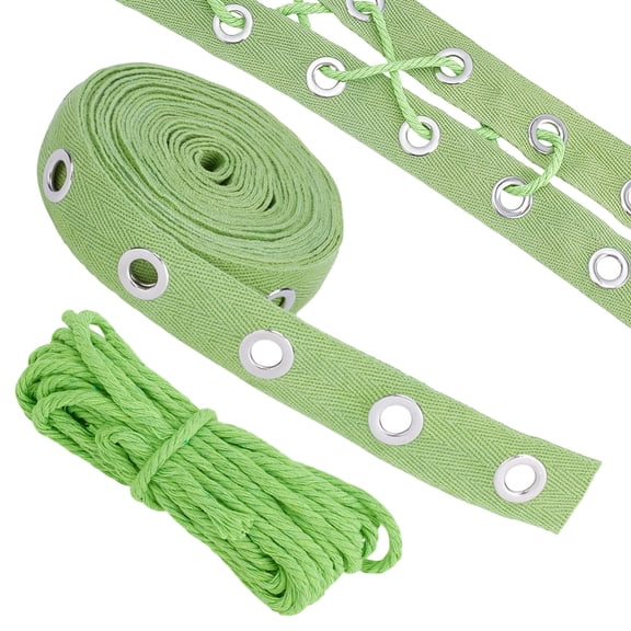 5 Yards Metal Eyelet Grommet Trim 1 Inch Cotton Grommet Eyelet Twill Tape Trim with Threads for Sewing Crafts Making Eyelet Tape Strip Cotton