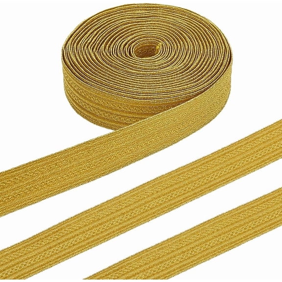 5 Yards Military Bullion Braid Trim 5/8 inch Dark Goldenrod Metallic Sewing Braid Trim Polyester Gimp Decorative Ribbon