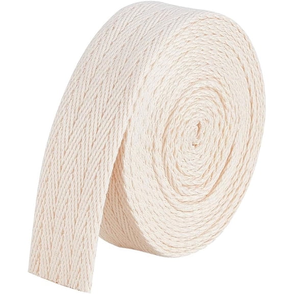 5 Yards Polycotton Ribbon Twill Tape Ribbon Herringbone Ribbon Garment Accessories Beige 1-3/8~1-1/2 inch(35~38mm) for DIY