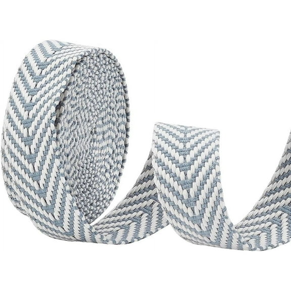 5 Yards Polycotton Webbing 1-1/2 inch/38mm Wide Light Blue Jacquard Ribbons Flat Jacquard Webbing with Arrow Pattern for Tote Bag Handles Fabric Tape Light Steel Blue 1pc