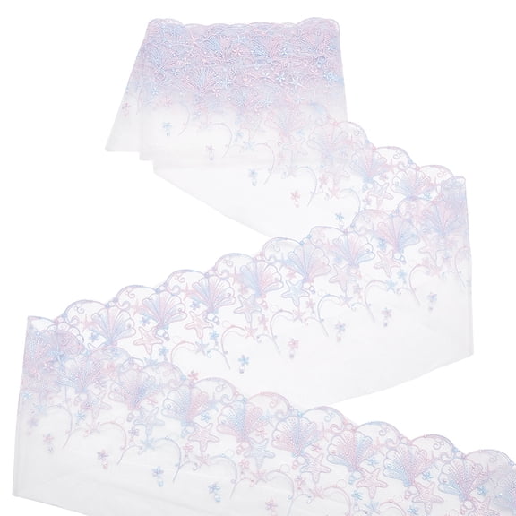5 Yards Polyester Embroidery Shell Lace Ribbon Clothing Decoration Colorful 6~6-3/4 inch(153~170mm)