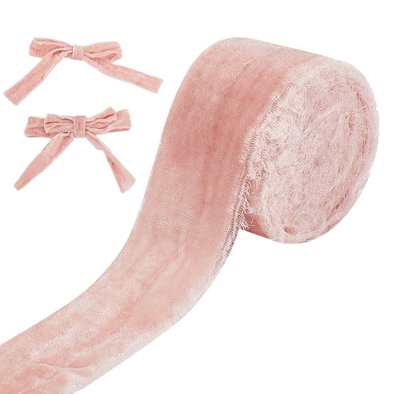 5 Yards Polyester Frayed Ribbon Velvet Raw Edged Ribbon for Gift ...