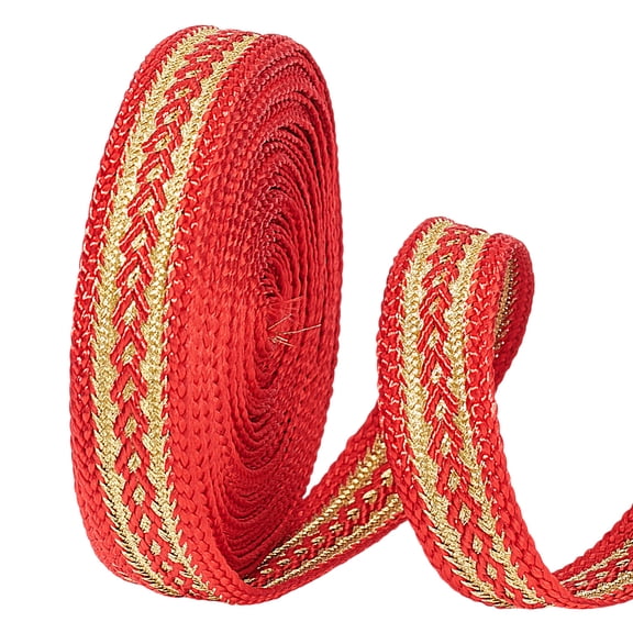 5 Yards Polyester Ribbons Jacquard Webbing for Cloth DIY Making Decor Red 3/4 inch(19~20mm)