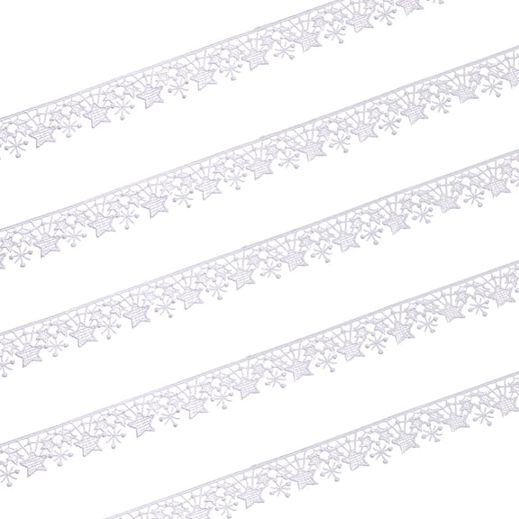 5 Yards Polyester Star Tassel Lace Trim for Garment Accessories White 3/4 inch(20mm) about 5.00 Yards(4.57m)/Set DIY