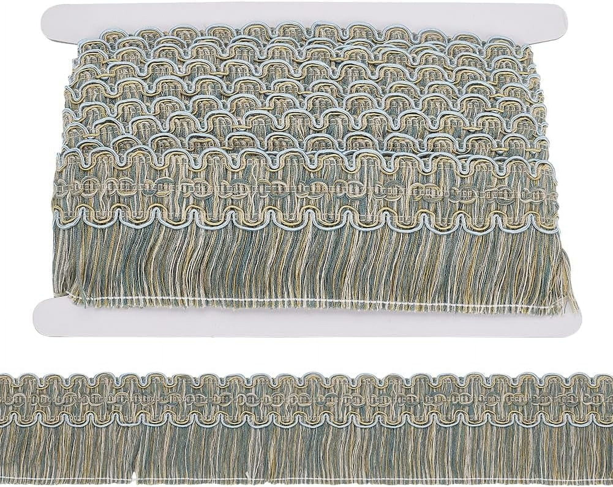 5 Yards Polyester Tassel Ribbon 2-1/2 inch Wide Soft Gray Fringe Tassel ...