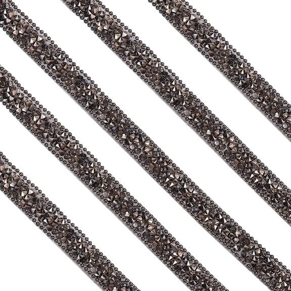 5 Yards Self Adhesive Resin Rhinestone Tape for Costume Accessories Belt Decoration Black 10mm 5yard/pc
