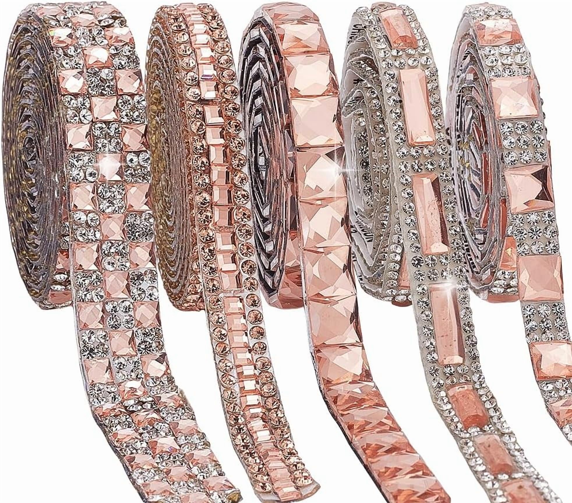 Self Ribbons 5 Yards Self Adhesive Rhinestone Ribbons 5 Styles Bling Strips Diamond ...