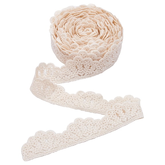 5 Yards Shell Shaped Cotton Hollow Flower Lace Trim Garment Accessories Old Lace 1-3/8 inch(34mm) for DIY