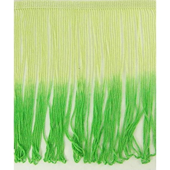 5 Yards Tie Dye Ombre Multicolor Chainette Thread Yarn Tonal Loop Fringe- 12" Long -Sewing Quilting Renaissance Dance Hawaiian Costumes Outfit Drapery -Hand Dyed- Dark Green Light Green Shades