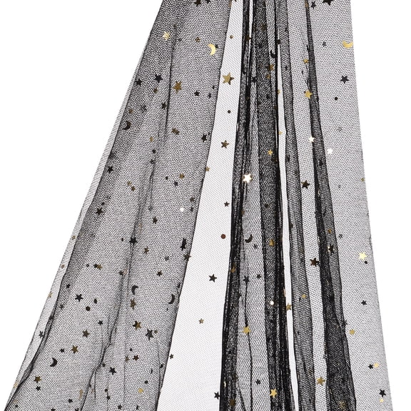 5 Yards Tulle Fabric, 63inch Glitters Tulle Fabric Rolls Sequin Ribbon Netting Fabric Soft for Tutu Skirt Dress, Black
