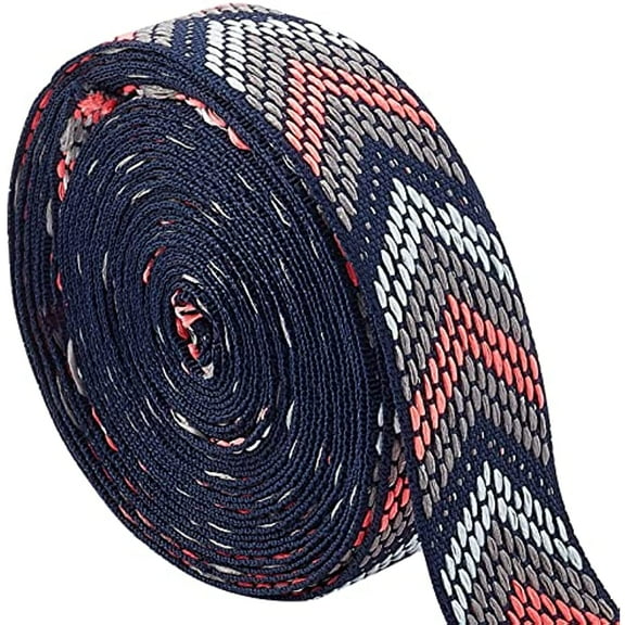 5 Yards Vintage Jacquard Ribbon Ethnic Embroidered Ribbon 1 Inch(25mm) Width Boho Lace Trim for DIY Sewing Craft Clothing Decoration Accessories Handmade Bag Embellishment Arrows Pattern