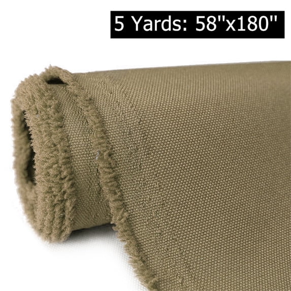 5 Yards Waterproof Canvas Fabric 600D Home Decor Fabric 58" Width UV Heat Resistant Heavy Duty Marine Fabric by the Yard, Khaki