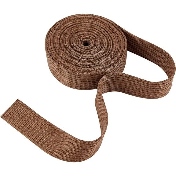 5 Yards Webbing Cotton Heavy Duty Cotton Webbing Polyester Ribbons 1.5 Inch Wide Purse Bag Strap Brown Canvas Ribbon Trim DIY