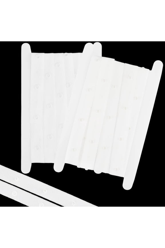 5 Yards White Polyester Snap Button Straps Fastener Round Plastic Eyelet Ring Vintage Grommet Soft Grosgrain Trim Replacement Retro Ribbon