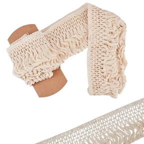 5 Yards X 4" Wide Cotton Tassel Fringe Trim Lace Trim Ribbons for Clothes Curtain Sewing Crafts Accessories Home Decoration BeigeDIY