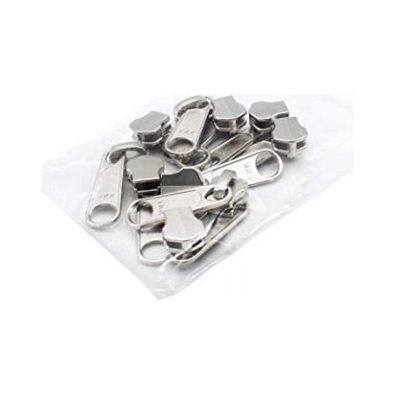 5 Yards of YKK #5 Aluminum Zipper Chain Color Black + 10 Non-Locking Long Pull Sliders