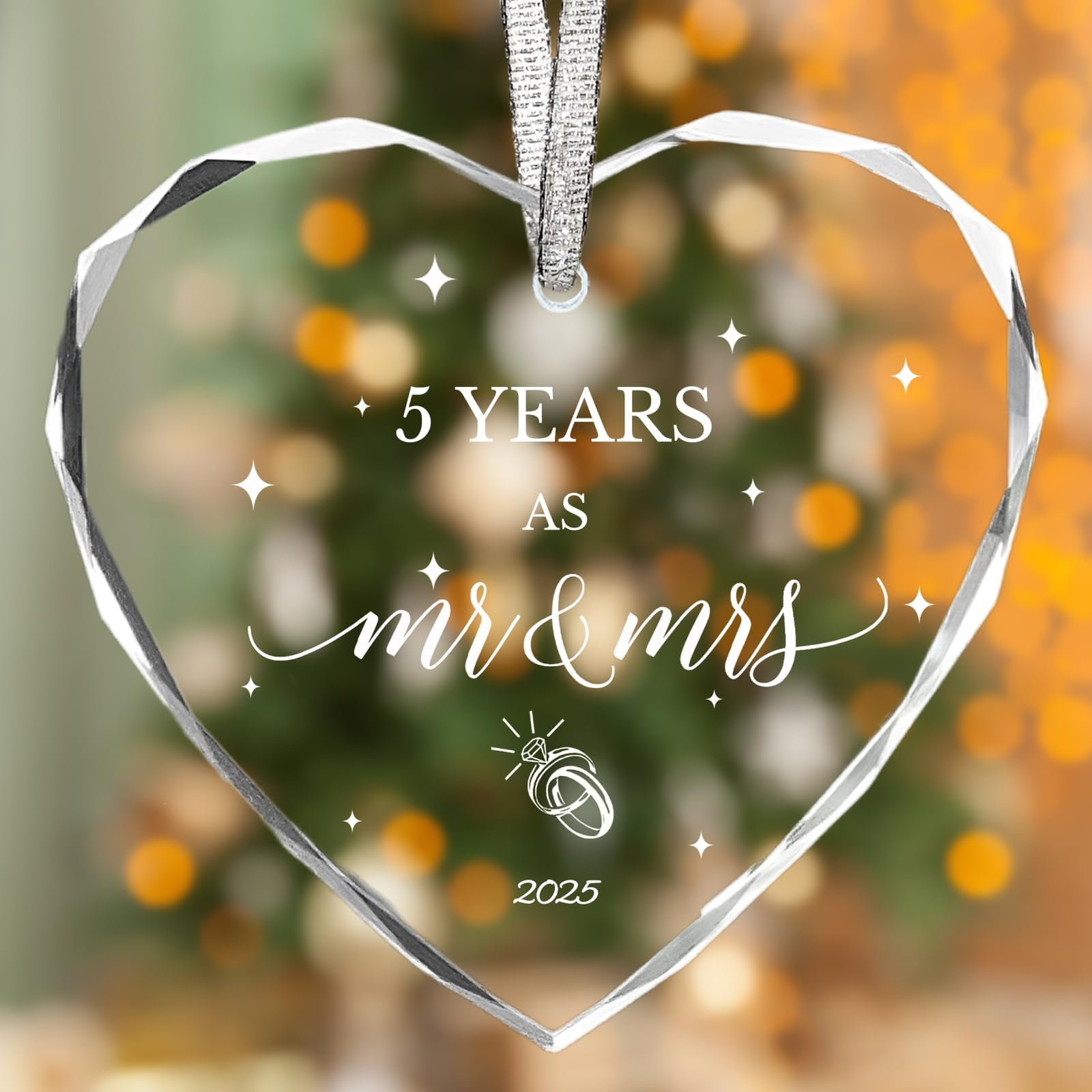 5th Anniversary Heart Ornament Keepsake - Ceramic Plaque With Romantic Message For Wife/Husband Gift