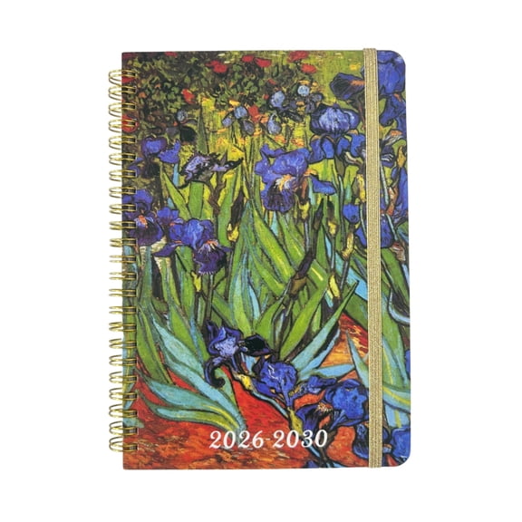 5-Year Family Planner 2026-2030, Floral & Abstract Design Spiral Bound Notebook, Monthly & Weekly Layouts with Tracking Forms for Home, Office & Business Planning