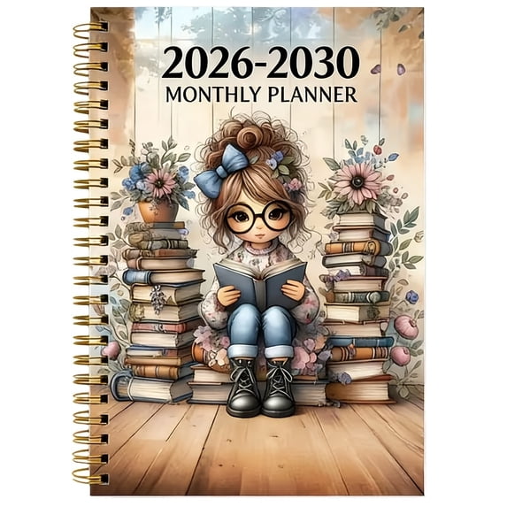 5 Year Monthly Planner 2026-2030, Vintage Floral Cover Schedule Organizer Notebook for School, Office and Daily Planning,Blue