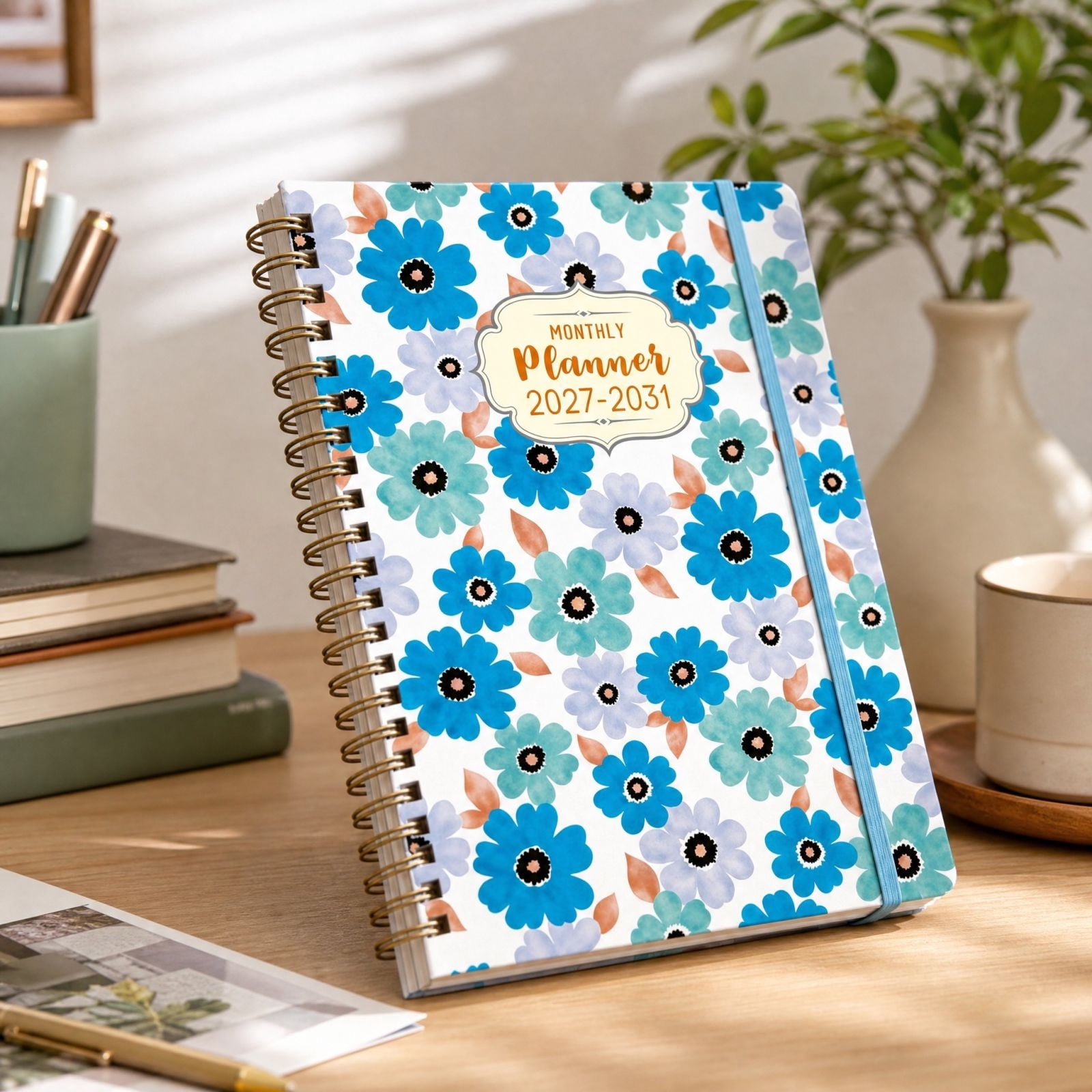 5 Year Monthly Planner 2027-2031, 60 Month Calendar Journal with Floral ...