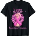 thumbnail image 1 of 5 Years Breast Cancer Free Survivor T-Shirt, 1 of 3