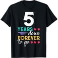 thumbnail image 1 of 5 Years Down Forever Anniversary Tee 5th Wedding Anniversary T-ShirtMen's and women's gift, black and white T-shirt, size: Extra large S-4XL, 1 of 4