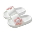 thumbnail image 1 of 5 Years Kids Cloud Slides Toddler Boys Girls Cute Shower Slippers Shower Beach Sliders Toddler Slippers Baby Girls Cute Cartoon Flower PVC Soft Non-slip Thick Bottom Outdoor Slippers White, 1 of 6