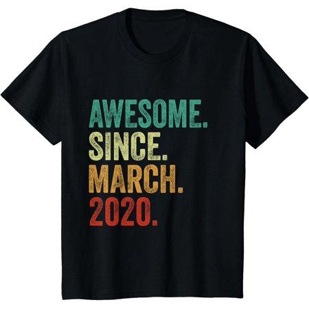 5 Years Old Awesome Since March 2020 5Th Birthday Unisex Men Women T-Shirt S-5Xl - Best Birthday Gifts