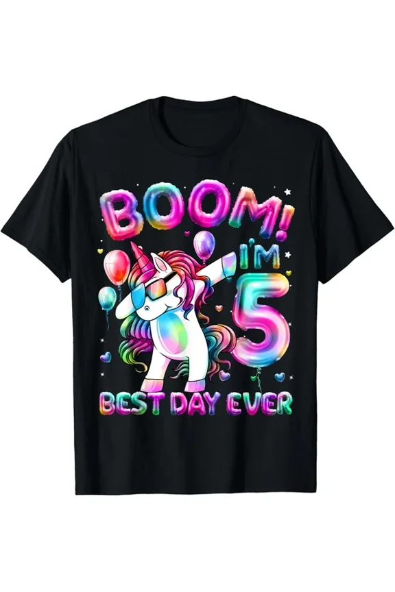 5 Years Old Dabbing Unicorn Gifts 5Th Birthday Girl Party T-Shirt Unisex S-5XL Hot Trending Shirt, Vintage Birthday Gift