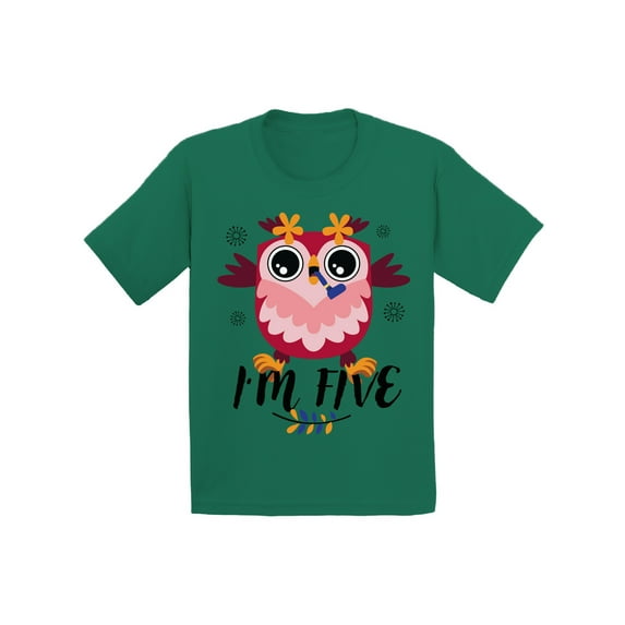 5 Years Old Kids Outfit Owl Five 2T Shirts 3T Clothes 5 Years Old Baby Boy Outfit Cute Owl I'm Five 4-5T Tshirt Toddler Shirts for 5 Years Old Baby Girl