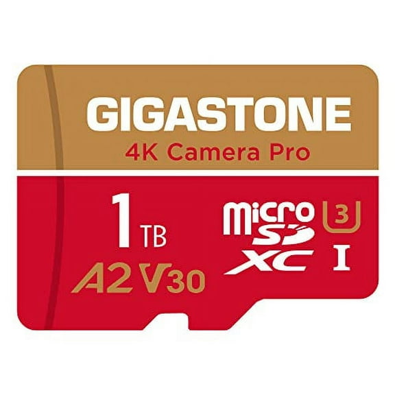 [5-Yrs Free Data Recovery] Gigastone 1TB Micro SD Card, 4K Video Recording for GoPro, Action Camera, DJI, Drone, Nintendo-Switch, R/W up to 100/90 MB/s MicroSDXC Memory Card UHS-I U3 A2 V30, w/adapter