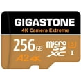thumbnail image 1 of [5-Yrs Free Data Recovery] Gigastone 256GB Micro SD Card, 4K Camera Extreme, MicroSDXC Memory Card for Switch, GoPro, Action Camera, DJI, R/W up to 100/60MB/s, UHS-I U3 A2 V30 C10, with Adapter, 1 of 5