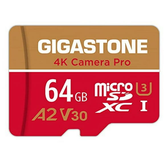 [5-Yrs Free Data Recovery] Gigastone 64GB Micro SD Card, 4K Camera Pro, UHD Video for GoPro, Action Camera, Wyze, DJI, Drone, Nintendo-Switch, R/W up to 95/35MB/s MicroSDXC Memory Card UHS-I U3 A2 V30