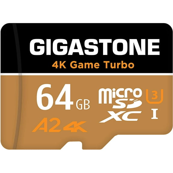 [5-Yrs Free Data Recovery] Gigastone 64GB Micro SD Card, 4K Game Turbo, MicroSDXC Memory Card for Nintendo-Switch, GoPro, Action Camera, DJI, Drone, UHD Video, R/W up to 95/35MB/s UHS-I U3 A2 V30 C10