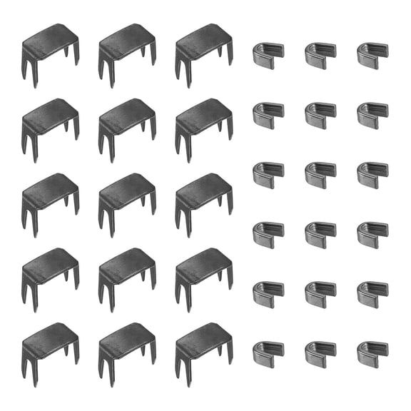 #5 Zipper Slider Retainers Kit, 200Pcs Top Stoppers & 100Pcs Bottom Stops, Metallic Black