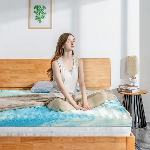 5-Zone Memory Foam Mattress Topper, Cooling Gel-Infused, 2/3/4 Inch ...