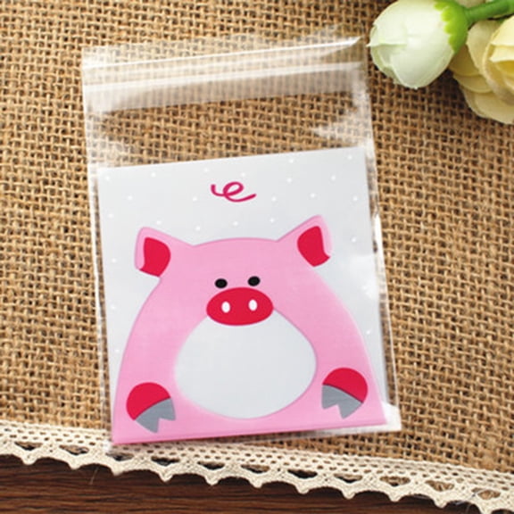 5 bag Printed Plastic Bags with Adhesive Colorful 10x7cm Unilateral Thickness: 0.035mm Inner Measure: 7x7cm 100pcs/bag