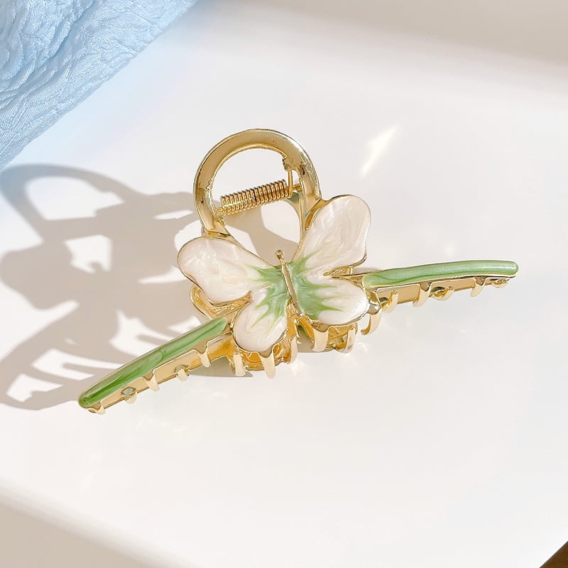 5 butterfly clips large metal hair grips (5 colors)