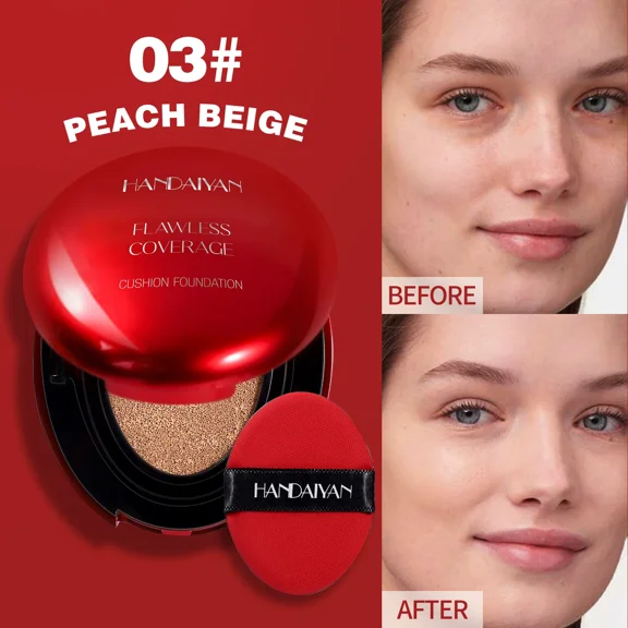 5 colors Optional Concealer Air Cushion Foundation - 24H anti-rub makeup, blemishes invisible, moisturizing Skin!