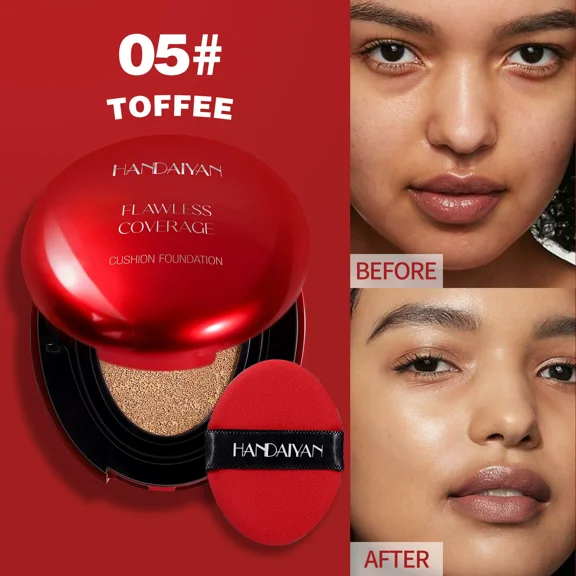 5 colors Optional Concealer Air Cushion Foundation - 24H anti-rub makeup, blemishes invisible, moisturizing Skin!