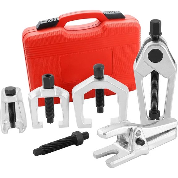 5 count Ball Joint Separator Front End Service Tool Kit 5-in-1 Pitman Arm Puller Tie Rod End  Set for Front End Service Splitter Removal Kit