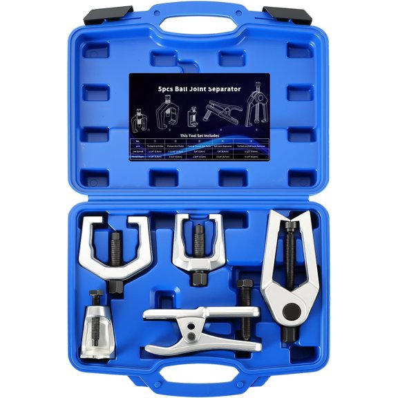 5 count Ball Joint Separator Pitman Arm Puller | Tie Rod End Tool Set for Front End Service, Splitter Removal Kit