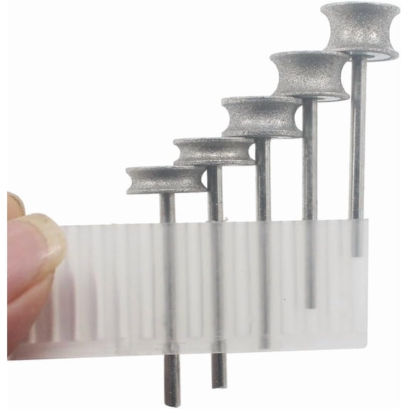 5 count Concave Arc Burs, 1/8'' Shank Coarse Grit Mounted Engraving Bits Burs for Bracelet/Ring Making Tools for Rotary Tools (80#)